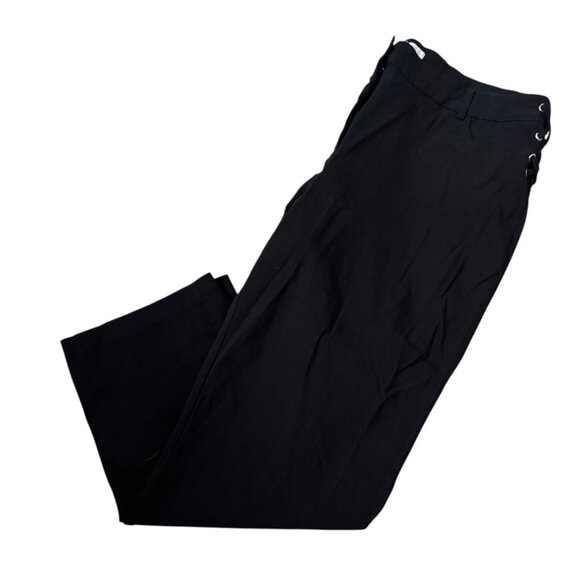 89th + Madison Black Cropped Capri Pants Lace-Up Grommet Detail Womens SZ 16 - Picture 9 of 9